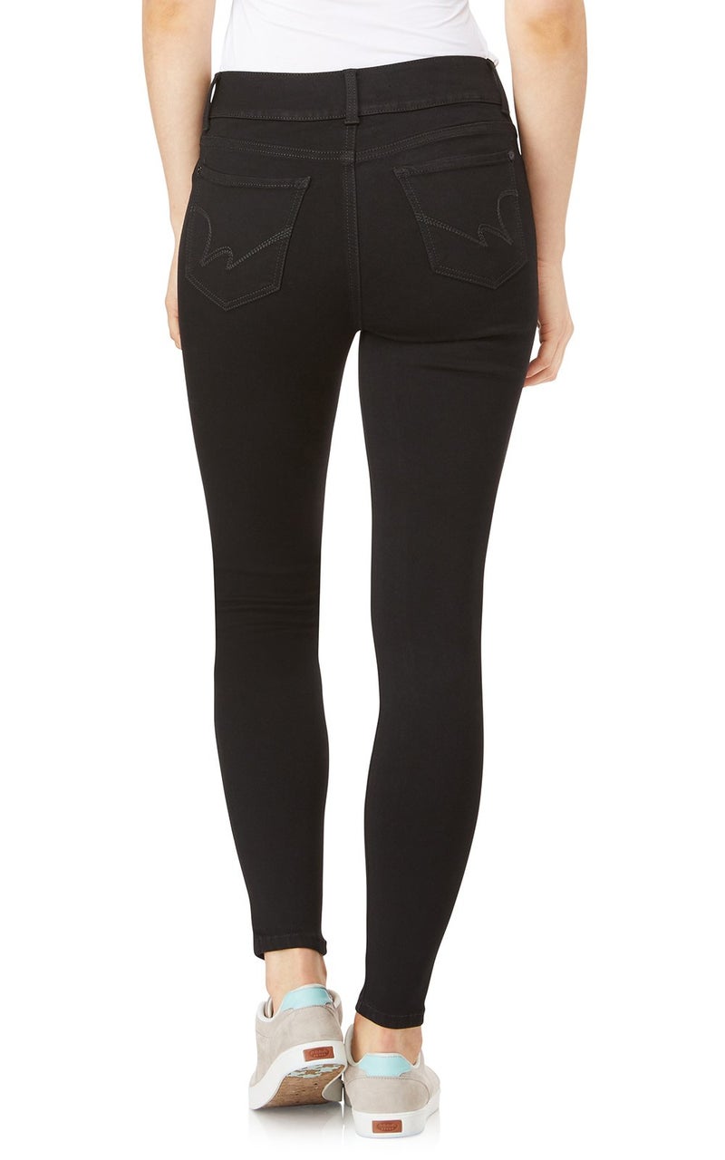 WallFlower Women's Ultra Skinny Mid-Rise Insta Soft Juniors Jeans (Standard and Plus), Black, 9 - Image 3